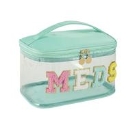 Borsa trasparente per medicinali in ciniglia, borsa per cosmetici in nylon impermeabile di grandi dimensioni con manico superiore, borsa trasparente per cosmetici da viaggio per primo soccorso