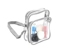 Borsa trasparente | Tote Bag trasparente a tracolla | Borsa da viaggio a tracolla | per viaggio, spiaggia, festival, viaggi giornalieri, vacanze, scuola, palestra, sport e concerto, grigio, Se référer