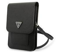 Borsa triangolare Guess Saffiano nera