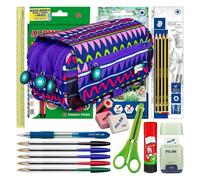 Borsa Triple Colepack Design con Materiale Scolastico Incluso Zig-zag