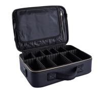 Borsa Truccatrice da Viaggio Maniglia e Scomparti Oxford Nera | Pochette per Trucchi da Viaggio, Design a Griglie, Protezione degli Oggetti Interni, Stile Elegante