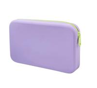Borsa Trucchi Small Square Silicone Cosmetic Storage Bag Large Capacity Travel Makeup Brush Holder Portable Cosmetic Waterproof Organizer(Purple)