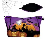 Borsa Trucco da Viaggio Halloween Organizer Cosmetici Goth a Cerniera | Borsa Toilette Fantasma per Feste in Costume Fan Cosplay Donne Uomini Casa Viaggi Lavoro Campeggio Vacanza