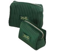 Borsa Trucco Personalizzata In Velluto, Borse Da Toilette Per Sposa/damigella D'onore, Pochette Organizer Per Cosmetici Con Nome Personalizzato, Regalo Di Compleanno Per Lei(Green)