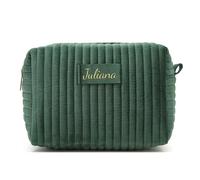 Borsa Trucco Personalizzata Per Donna, Borses Cosmetiche Pieghevoli In Velluto Con Nome, Borses Da Toilette Da Viaggio, Pochette Organizer Per Cosmetici, Regalo Per Damigelle D'onore(Green)