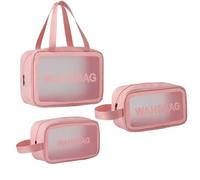 Borsa Trucco Professionale Borsa for il trucco for trasparente da viaggio impermeabile in PU for for lavaggio Scatola for cosmetici per viaggio trucco organizzazione beauty(Pink set)