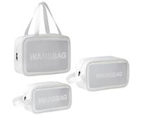 Borsa Trucco Professionale Borsa for il trucco for trasparente da viaggio impermeabile in PU for for lavaggio Scatola for cosmetici per viaggio trucco organizzazione beauty(White set)