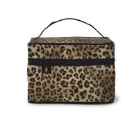 Borsa Trucco Professionale Borsa for trucco Organizzatore Borse for cosmetici da viaggio Modello leopardo con manico toilette for donne e ragazze per viaggio trucco organizzazione beauty(Leopard)