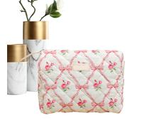 Borsa Trucco Trapuntata Organizer Viaggio Grande Capacità per Cosmesi e | Pochette Porta Trucco Floreale Organizzatore per Trucchi per Donne e Ragazze di Ogni Eta, Accessori da Toilette d