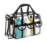 Borsa Trucco Trasparente Tracolla Impermeabile in PVC | Beauty Case da Viaggio Porta Cosmetici Trasparente per Viaggio, Eventi Sportivi, Spiaggia con Manici, per Lozioni, Saponi,