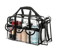 Borsa Trucco Trasparente Tracolla Impermeabile in PVC | Borsa da Stadio Trasparente per Viaggio, Eventi Sportivi, Spiaggia con Manici, per Lozioni, Saponi, Pennelli