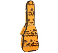 Borsa Ukulele Africa Etnico Animali Selvatici Stampa Modello Ukulele Custodia per Soprano Tenore Concert 23 Pollici 10 MM Spessore Morbido Imbottito Cinghie Regolabile Gig Bag