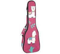 Borsa Ukulele Alpaca Cactus Modello Carino Animale Ukulele Custodia per Soprano Tenore Concert 23 Pollici 10 MM Spessore Morbido Imbottito Cinghie Regolabile Gig Bag
