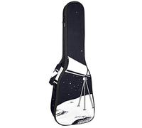 Borsa Ukulele Astronauta Osservare By Telescope On The Moon Custodia Ukulele per Soprano Tenore Concert 23 Pollici 10 MM Spessa Morbida Imbottita Cinghie Regolabile Gig Bag