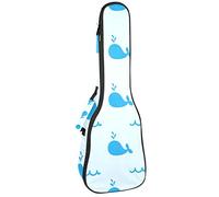 Borsa Ukulele Balena Animale Blu Modello Ukulele Custodia per Soprano Tenore Concert 23 Pollici 10 MM Spessore Morbido Imbottito Cinghie Regolabile Gig Bag