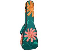 Borsa Ukulele Bella Fiore Con Sfondo Verde Modello Ukulele Custodia per Soprano Tenore Concert 23 Pollici 10MM Spessore Morbido Imbottito Cinghie Regolabile Gig Bag