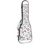 Borsa Ukulele Bella Modello Per Natale Ukulele Caso per Soprano Tenore Concert 23 Pollice 10 MM Spessore Morbido Imbottito Cinghie Regolabile Gig Bag