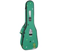 Borsa Ukulele Cactus Bella Bianco Verde Bianco Modello Ukulele Custodia per Soprano Tenore Concert 23 Pollici 10 MM Spessore Morbido Imbottito Cinghie Regolabile Gig Bag