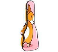 Borsa Ukulele Cane Corgi I Love U Rosa Modello Ukulele Custodia per Soprano Tenore Concert 23 Pollici 10 MM Spessa Morbida Imbottita Cinghie Regolabile Gig Bag