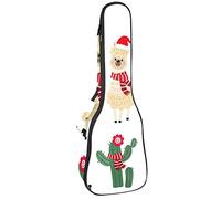 Borsa Ukulele Carino Animale Alpaca Con Cactus Ukulele Custodia per Soprano Tenore Concerto 23 Pollici 10 MM Spessore Morbido Imbottito Cinghie Regolabile Gig Bag