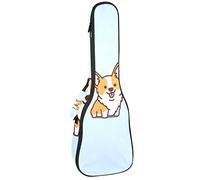 Borsa Ukulele Carino Corgi Puppy Ukulele Custodia per Soprano Tenore Concert 23 Pollici 10 MM Spessore Morbido Imbottito Cinghie Regolabile Gig Bag