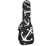 Borsa Ukulele Catena Ancora Nautica Marittima Ukulele Caso per Soprano Tenore Concert 23 Pollici 10 MM Spessore Morbido Imbottito Cinghie Regolabile Gig Bag