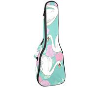 Borsa Ukulele Cigni E Rose Rosa Ukulele Custodia per Soprano Tenore Concert 23 Pollici 10 MM Spessore Morbido Imbottito Cinghie Regolabile Gig Bag
