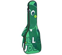 Borsa Ukulele Dinosauro Ciao Verde Modello Ukulele Custodia per Soprano Tenore Concert 23 Pollici 10 MM Spessore Morbido Imbottito Cinghie Regolabile Gig Bag