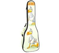 Borsa Ukulele Dodo Bird Hipster Style Pattern Ukulele Custodia per Soprano Tenore Concert 23 Pollici 10 MM Spessa Morbida Imbottita Cinghie Regolabile Gig Bag