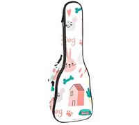 Borsa Ukulele Doodle Bella Cani Modello Ukulele Custodia per Soprano Tenore Concert 23 Pollici 10 MM Spessore Morbido Imbottito Cinghie Regolabile Gig Bag