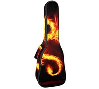 Borsa Ukulele Drago Fuoco Con Ali Simbolo Di Saggezza Ukulele Custodia per Concerto Soprano Tenore 23 Pollici 10 MM Spessore Morbido Imbottito Cinghie Regolabile Gig Bag