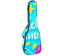 Borsa Ukulele Estate Ciao Blu Beach Ukulele Custodia per Soprano Tenore Concert 23 Pollici 10 MM Spessore Morbido Imbottito Cinghie Regolabile Gig Bag
