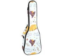 Borsa Ukulele Felice Festa del Ringraziamento Modello Ukulele Custodia per Soprano Tenore Concert 23 Pollici 10 MM Spessa Morbida Imbottita Cinghie Regolabile Gig Bag