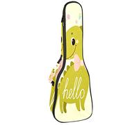 Borsa Ukulele Hello Cute Dinosaur Baby Pattern Ukulele Custodia per Soprano Tenore Concert 23 Pollici 10 MM Spessore Morbido Imbottito Cinghie Regolabile Gig Bag
