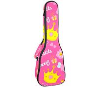 Borsa Ukulele Rosa Giallo Corona Fiori Piccola Principessa Ukulele Custodia per Soprano Tenore Concert 23 Pollici 10 MM Spessore Morbido Imbottito Cinghie Regolabile Gig Bag