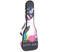 Borsa Ukulele Unicorno in Floreali Giungla Con Stelle Ukulele Custodia per Soprano Tenore Concert 23 Pollici 10 MM Spessa Morbida Imbottita Cinghie Regolabile Gig Bag