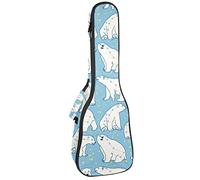 Borsa Ukulele Ursa Minor Orso Polare Modello Ukulele Custodia per Soprano Tenore Concert 23 Pollici 10 MM Spessore Morbido Imbottito Cinghie Regolabile Gig Bag