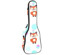 Borsa Ukulele Volpe E Coniglio Tiene Torta E Palloncino Ukulele Caso per Soprano Tenore Concert 23 Pollici 10 MM Spessore Morbido Imbottito Cinghie Regolabile Gig Bag