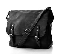 Borsa uomo donna fibbie vintage pelle cuoio scuola militare tracolla messanger