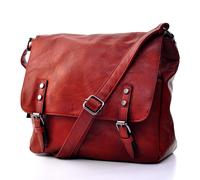 Borsa uomo donna fibbie vintage pelle cuoio scuola militare tracolla messanger