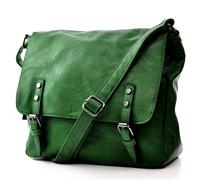 Borsa uomo donna fibbie vintage pelle cuoio scuola militare tracolla messanger