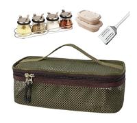 Borsa Utensili Campeggio - Organizer Portatile Da Viaggio - Borsa Compatta Con Cerniera E Rete Per Posate BBQ - Trousse Da Esterno Per Cucina Picnic Escursioni Spiaggia Auto Avventura Toilette