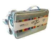 Borsa Valigetta Tracolla Art Box Maxi Skylinecolor 174 pezzi Verde acqua glitter con Pastelli in Legno MINA 4.2 - Edizione Limitata by Pool Over con omaggio penna pailettes 6 penne in 1