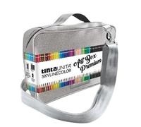 Borsa Valigetta Tracolla Art Box Premium Grigio Glitter con Pastelli in Legno MINA 4.2-144 colori con 2 colori Limited Edition by Pool Over con omaggio penna pailettes 6 penne in 1