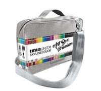 Borsa Valigetta Tracolla Art Box Premium Grigio Glitter con Pastelli in Legno MINA 4.2-144 colori con 2 colori Limited Edition by Pool Over con omaggio penna pailettes 6 penne in 1
