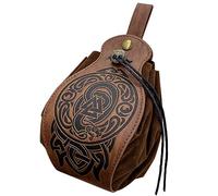Borsa vichinga medievale in finta pelle, Portafoglio modello bussola nordica, Borsa con coulisse Fanny Pack, Portafoglio portatile, marsupio vintage, borsa alla moda per uomo donna