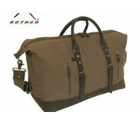 Borsa Vintage Da Viaggio Extra Large Weekender Rockabilly In Tela Marrone Terra