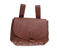 Borsa vintage medievale in pelle PU, medievale, in rilievo, per cintura vichingo, vintage, borsa in pelle, marrone, taglia unica