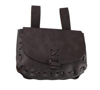 Borsa vintage medievale in pelle PU, medievale, in rilievo, per cintura vichingo, vintage, borsa in pelle, marrone, taglia unica