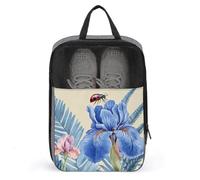 Borsa vintage per scarpe da golf con fiore di iris per viaggi e uso quotidiano anti-polvere
